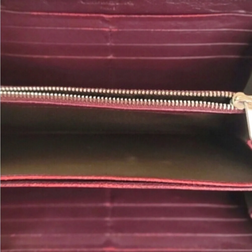 Christian Dior Bordeaux Trotter Patent Leather Long Zippy Wallet